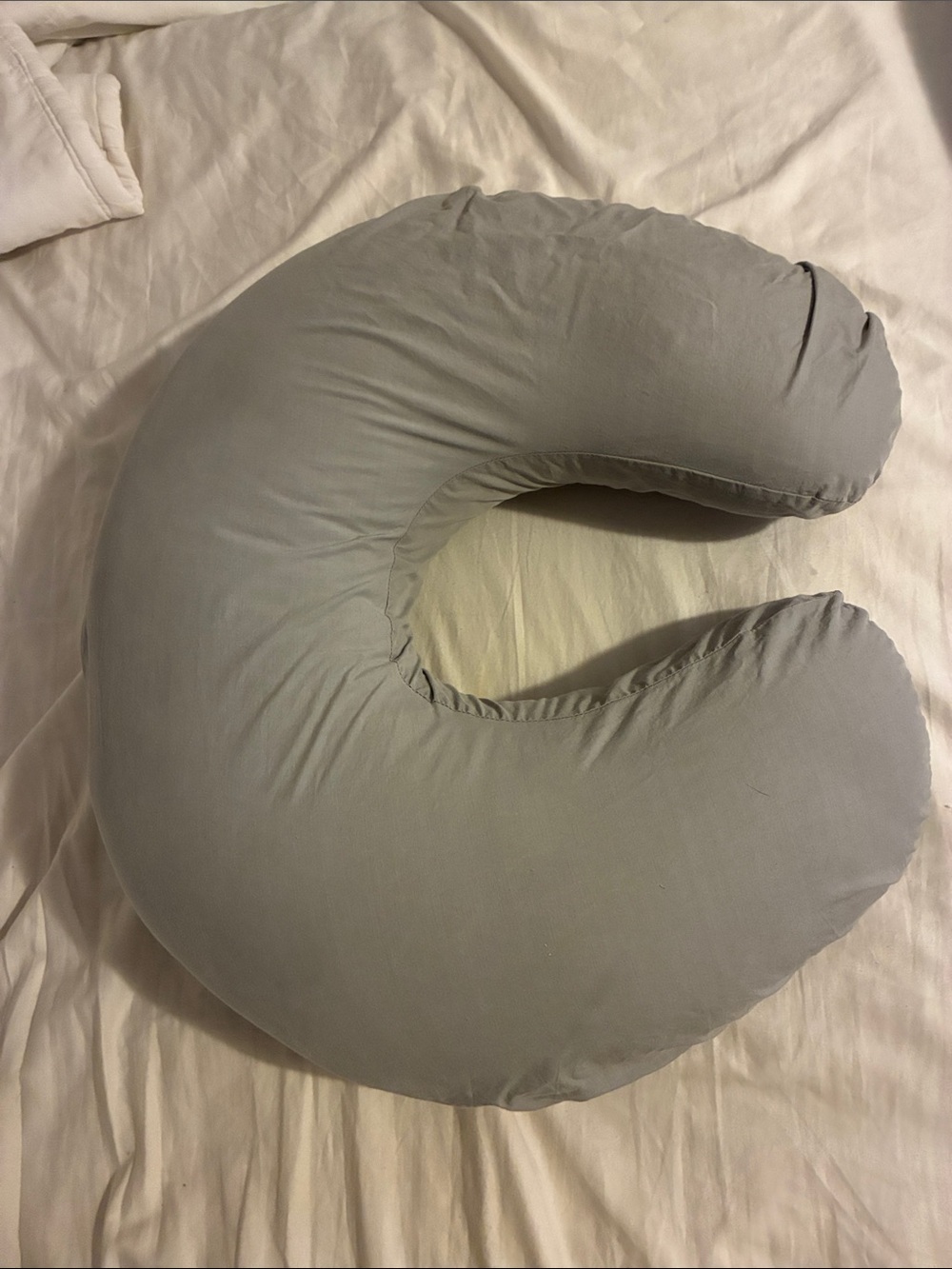 IKEA Light Gray C-Shaped Nursing/Support Pillow and Cover